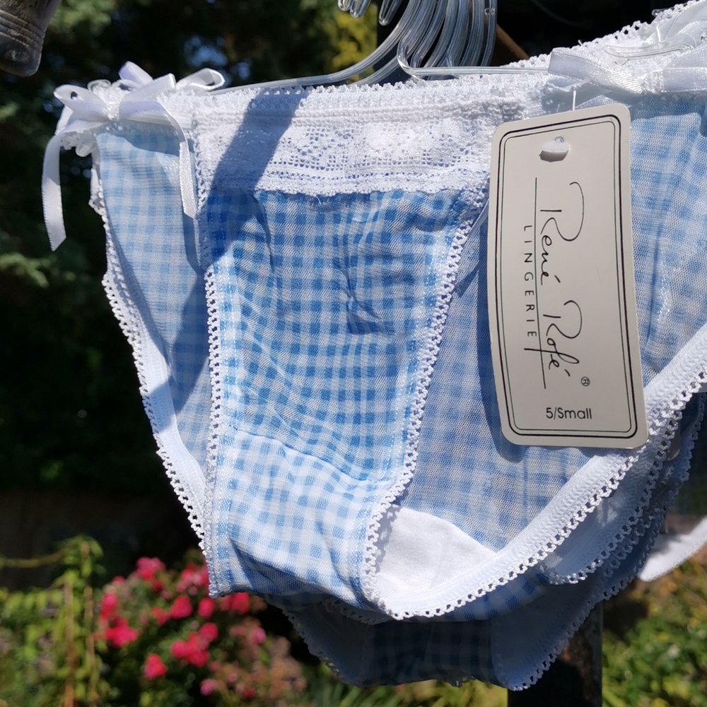 Rene Rofe Blue Checkered Bottoms - Picture 3 of 7